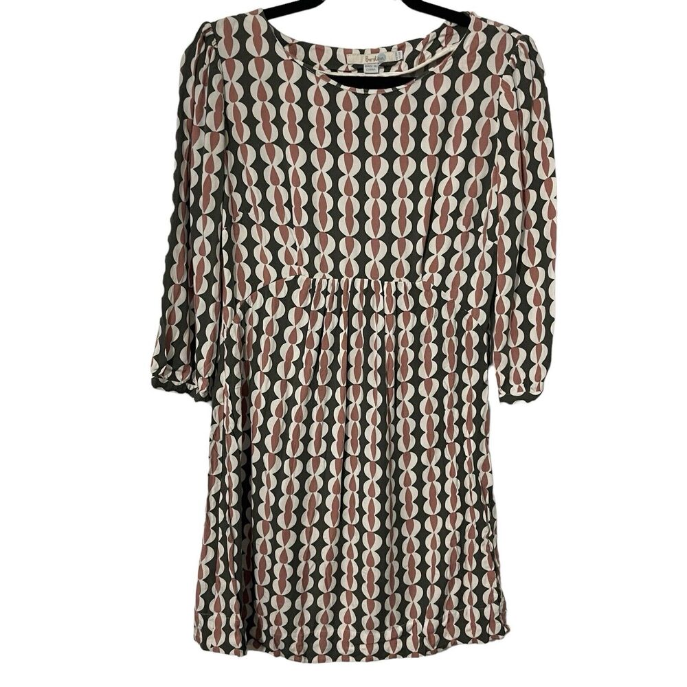 Boden Womens Dress Size 6R Multicolor Baby Doll Above Knee Lightweight Sleeves